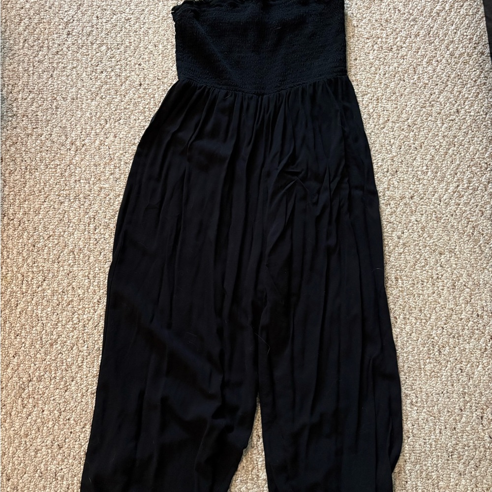 Strapless Black Women's Jumpsuit